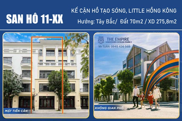 SAN HÔ 11-2X KẾ CẬN HỒ TẠO SÓNG, LITTLE HỒNG KÔNG