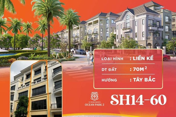 SAN HÔ 14-60 | LIỀN KỀ 70 m2 GẦN HỒ TẠO SÓNG